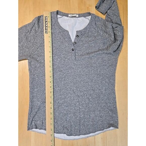 Marine Layer Henley Shirt Mens Size Small Long Sleeve Heathered Gray Made in USA - Picture 6 of 9